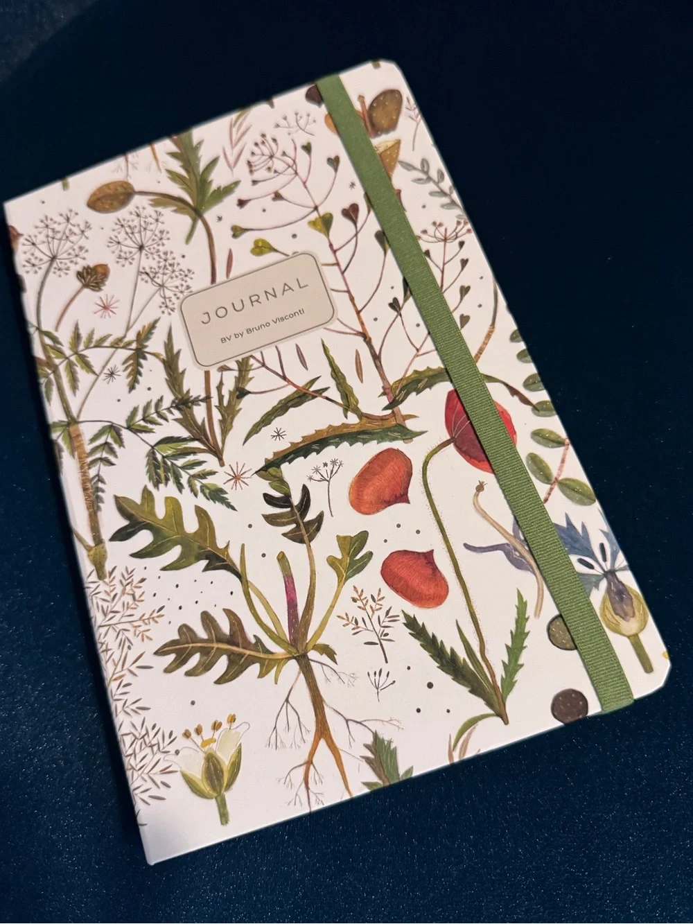 BV by Bruno Visconti Soft Touch Greens & Flowers Hardcover Journal 100 Lined Pgs
